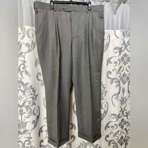 Stafford Performance Workcore Classic Fit Charcoal Gray Pleated Dress Pant 40x29